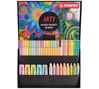 STABILO - Set creativo - ARTY Creative Set Pastel - Caja con 50 piezas- Marcadores, lápices multiusos, lápices acuarelables, rotuladores de punta fina y rotuladores premium