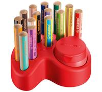 STABILO Lápiz de color woody 3 en 1 multitalento – Set mesa 15 unidades y 1 sacapuntas con depósito
