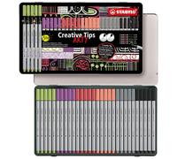 STABILO - Set de puntas múltiples Creative Tips ARTY, estuche metálico 30 piezas PASTEL (6 colores)