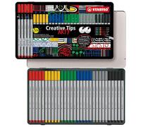 STABILO Set de puntas múltiples Creative Tips ARTY – Estuche metálico 30 piezas CLASSIC 6 colores