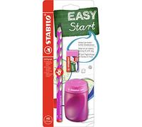 STABILO - set escolar para diestros - EASYgraph | rosa, incl. sacapuntas + goma de borrar
