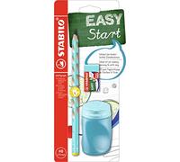 STABILO - Set escolar para zurdos - EASYgraph en azul - incluye sacapuntas + goma de borrar