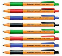 STABILO Stabilo Pointball - Bolígrafos retráctiles (2 negros, 2 azules, 2 verdes, 2 rojos)