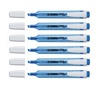 STABILO Swing cool - Juego de 6 subrayadores de bolsillo (1-4 mm), color azul