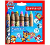 Stabilo woody 3 en 1 patrulla canina pack de 8 lapices de colores con