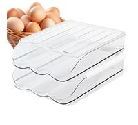 Stackable Egg Organizer, Fridge Storage Container, 36 Slot Tray Transparent