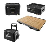 StackTech Set de cajas para herramientas con encimera (4 pzs., Ruedas)