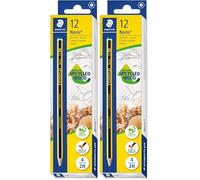 Staedler 120-4 - Pack de 12 lápices, Negro (Paquete de 2)