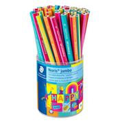 Staedtler 119 Noris Club Jumbo Happy Line Lápices de Grafito HB, Colores Surtidos, 48 Unidades