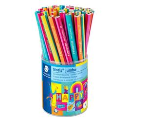 Staedtler 119 Noris Club Jumbo Happy Line Lápices de Grafito HB, Colores Surtidos, 48 Unidades