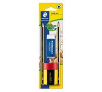 Staedtler 120 511BKD. Pack de 2 lápices de graduación HB, 1 sacapuntas y 1 goma de borrar