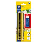 STAEDTLER 120 A SBKDST - Set de 5 Lápices HB con Goma de Borrar