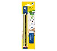 STAEDTLER 120 R BK3D - Pack de 3 lápices y y 1 borrador