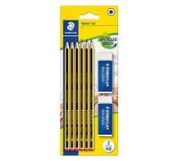 Staedtler Blíster 120 R BK6D – 6 lápices Noris HB + 2 gomas de borrar Mars Plastic 526 50