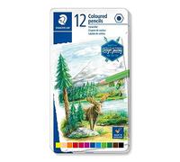 Staedtler Lápices de colores 146C M12 – Caja metálica con 12 colores surtidos, mina suave