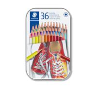 Staedtler Lápices de colores 175 M36 ST forma hexagonal caja metálica 36 colores surtidos
