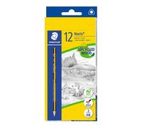 STAEDTLER 183-HB - Caja de 12 Lápices Triangulares de Grafito 2HB. Madera Wopex PEFC