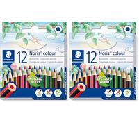 STAEDTLER 185 01 C12 Noris - Lápiz para colorear (12 unidades), colores surtidos (Paquete de 2)