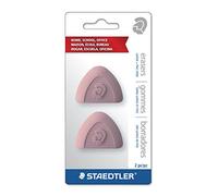 Staedtler 2 gomas de borrar, rosa, triangular, rosa, triangulario (52503BK2A6)