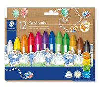 STAEDTLER 228 14 C12 Ceras Noris Jumbo extra gruesas de diseño triangular ergonómico. Estuche cartón con 12 ceras colores surtidos