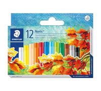 STAEDTLER 241NC12 - Estuche con 12 ceras, Multicolor | Colores surtidos, resistentes al agua y a la rotura - para superficies lisas - N.º de art. 241 NC12