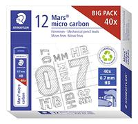 STAEDTLER 255 07-HB Mars Micro - Cables de recambio para portaminas HB, 0,7 mm (caja de 12 tubos de 40 minas)