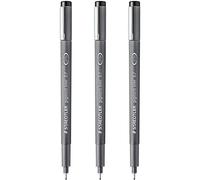 STAEDTLER 308 07-9 Pigment Liner Fineliner - Bolígrafo de punta de 0,7 mm, tinta negra, paquete de 3