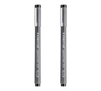 STAEDTLER 308 Pigment Liner Fineliner - Bolígrafo de punta fina (0,05 mm, tinta negra, 2 unidades)