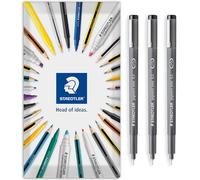 STAEDTLER 308 Pigment Liner Fineliner - Rotulador de punta fina, ideal para escribir, hacer bocetos, dibujo técnico, marcar, tinta negra, en embalaje de regalo de sobre (0,3mm)