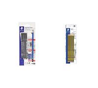 STAEDTLER 308 SBK3P2. Set de dibujo técnico: 3 Rotuladores Pigment Liner, lápiz, goma de borrar y afilalápices. + ápiz (5 unidades, dureza variada)