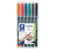 Staedtler 313 WP6 Lumocolor Universal Permanent Superfine Pens - Assorted Colour
