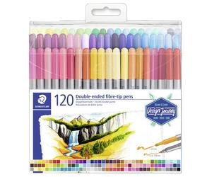 STAEDTLER 3200 Design Journey Estuche de 120 Rotuladores de Doble Punta Multicolor
