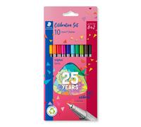 STAEDTLER 334 BK10TA Triplus Fineliner Limited Edition - Rotulador de punta de fibra, 0,3 mm, colores surtidos (paquete de 8 + 2 gratis)