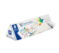 STAEDTLER 334 CPC12 Triplus Fineliner - Estuche de cartón triangulares con 12 rotuladores triplus fineliner de punta fina, colores surtidos