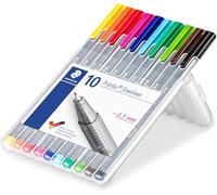 Staedtler Rotuladores Triplus Fineliner 334 – Multicolor, punta fina metálica, lavables – Pack 10
