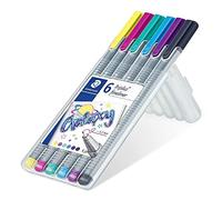 STAEDTLER 334 Triplus - Bolígrafos triangulares (0,3 mm, 6 unidades), diseño de galaxia