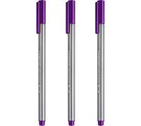 STAEDTLER 334 Triplus Fineliner - Bolígrafos de punta fina (0,3 mm, 3 unidades), color violeta