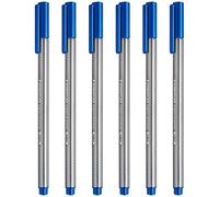 STAEDTLER 334 Triplus Fineliner - Bolígrafos de punta fina (0,3 mm, 6 unidades), color azul