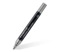 STAEDTLER 349-81 Lumocolor - Marcadores de pintura acrílica, 2,4 mm de ancho de línea, color plateado (caja de 10)
