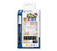 STAEDTLER 349 C6-1 Lumocolor - Rotuladores de pintura acrílica, 2,4 mm de ancho de trazo (paquete de 6)