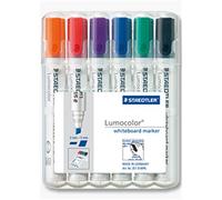Staedtler Rotuladores para pizarra blanca Lumocolor 351 B WP6 – Estuche 6 colores (blíster)
