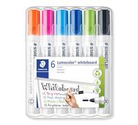 STAEDTLER 351 WP6-1 Lumocolor Whiteboard Marker. Estuche exclusivo STAEDTLER box con 6 marcadores para pizarra blanca, colores surtidos
