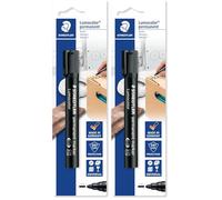 STAEDTLER 352-9 BKDA. Rotulador permanente de color negro. Blíster con 1 marcador permanente. (Paquete de 2)