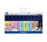 Staedtler - 364 C marcador 10 pieza(s) Punta de cincel Negro, Marrón, Azul claro, Gris claro, Cal, Menta, Melocotón, Rosa, Viole 364 CWP10