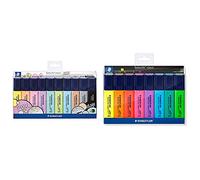 STAEDTLER 364 CWP10. Rotuladores fluorescentes Textsurfer Classic Pastel y Vintage. Estuche con 10 marcadores de variados + 364WP8 - Estuche con 8 marcadores fluorescentes