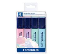 Staedtler 364 CWP4PA. Rotuladores fluorescentes Textsurfer. Estuche con 4 marcadores de colores pastel.