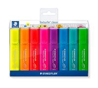 STAEDTLER 364 P WP8 - Marcador fluorescente con tinta pigmentada | Punta biselada 1-5 mm, INK·JET SAFE - 97% plástico reciclado, sin manchas - Art.-Nr. 364 P WP8