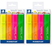 STAEDTLER 364PWP4 - Estuche con 4 Marcadores Fluorescentes (Paquete de 2)