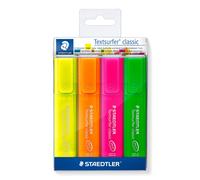 STAEDTLER 364PWP4 - Estuche con 4 Marcadores Fluorescentes, Paquete de 3