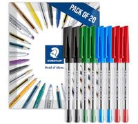 STAEDTLER 430M - Bolígrafos de punta redonda (20 unidades, tamaño mediano) | Bolígrafo de escritura, suave, punta media, para notas, dibujo, estudio